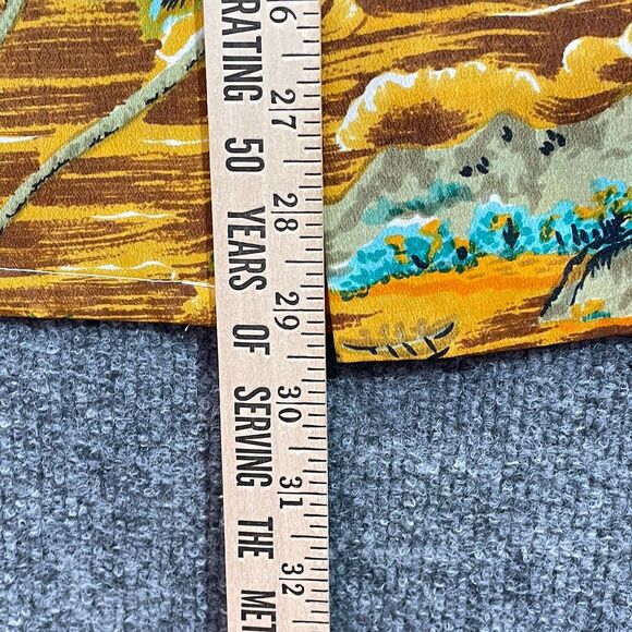 Vintage Waikiki 76 Mens Large Hawaiian Aloha Shirt Palm Trees Sail Boat Brown Lg - Picture 9 of 15